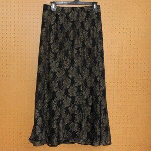 Chico's Beautiful Black & Shimmering Gold Skirt Chico's Size 2 = Size 12